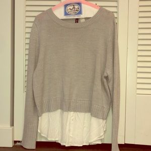 Grey sweater with mock button up